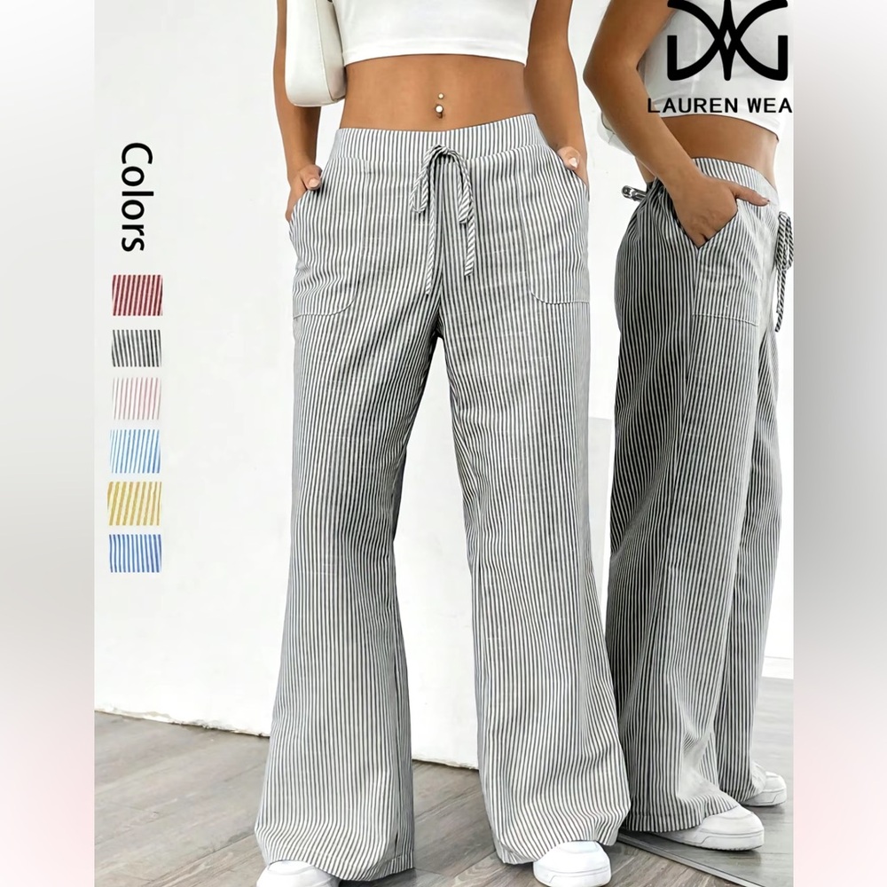 Striped Gray women’s Pants. NWT